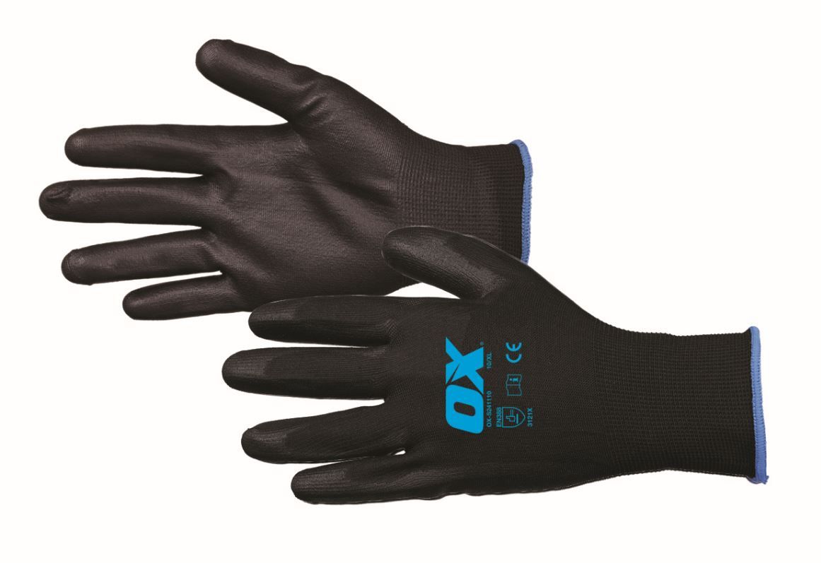OX Pu Flex Work Gloves Size 10 Extra Large (XL)